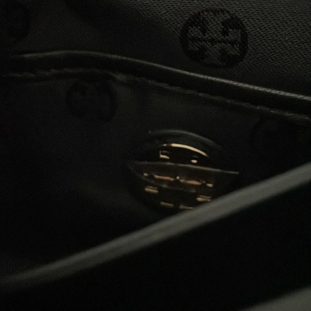 Tory Burch Black Clutch with Gold Accent - Picture 5 of 7